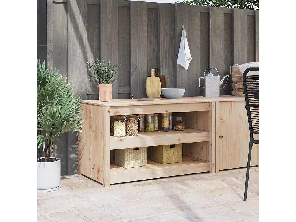 Keukenkast Bruin Eiken 106 x 55 x 64 cm Massief grenenhout