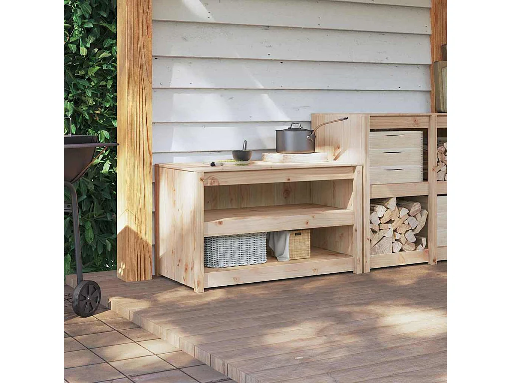 Keukenkast Bruin Eiken 106 x 55 x 64 cm Massief grenenhout