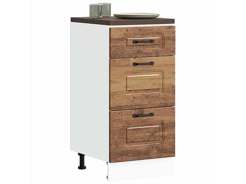 Mueble bajo de cocina Kalmar de madera antigua de ingeniería