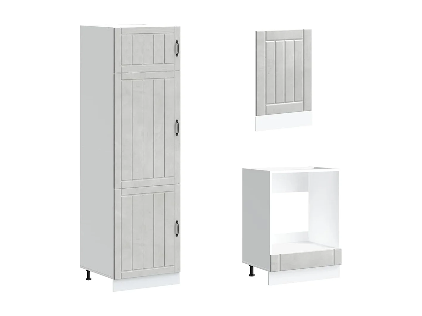 7-delige Keukenkastenset Lucca bewerkt hout betongrijs