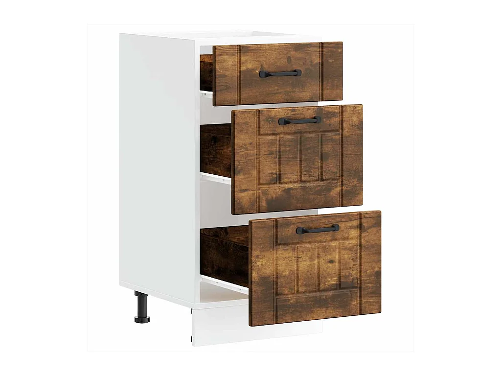 Armário de cozinha baixo Lucca deriv. madeira carvalho fumado