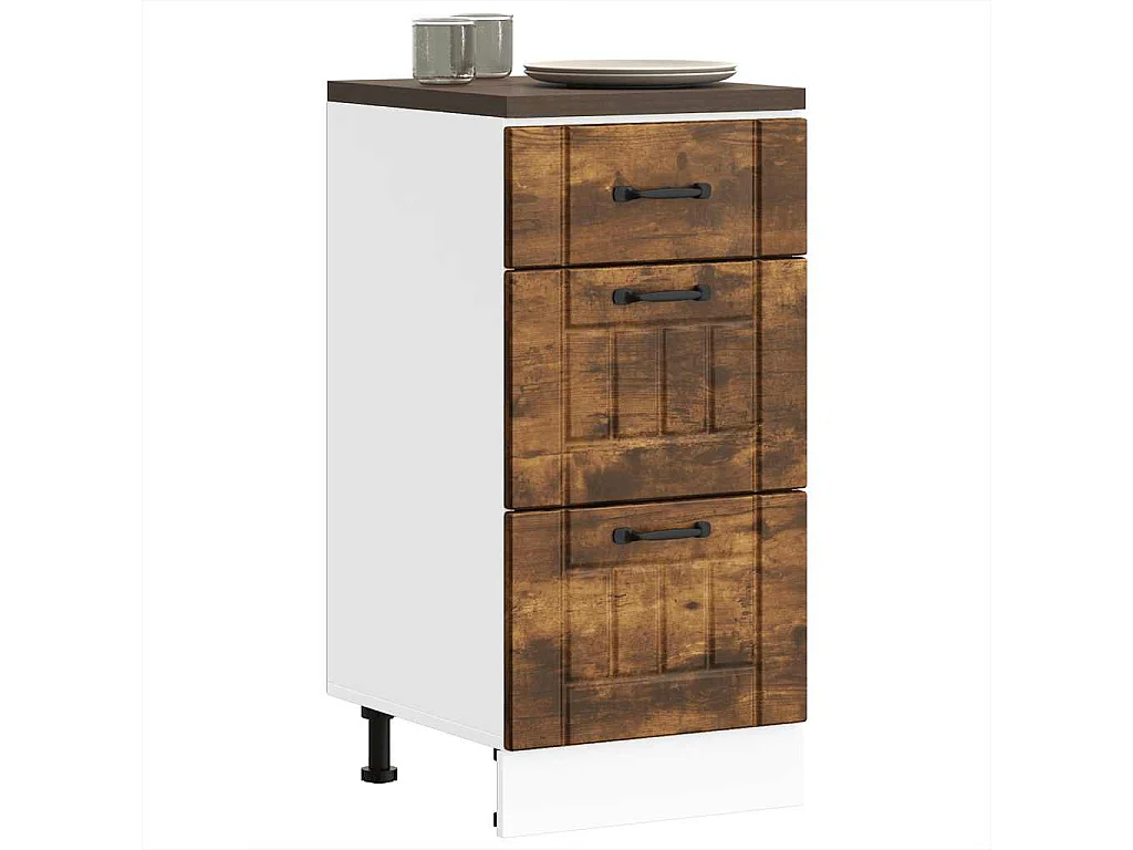 Armoire de cuisine Lucca chêne fumé bois ingénierie