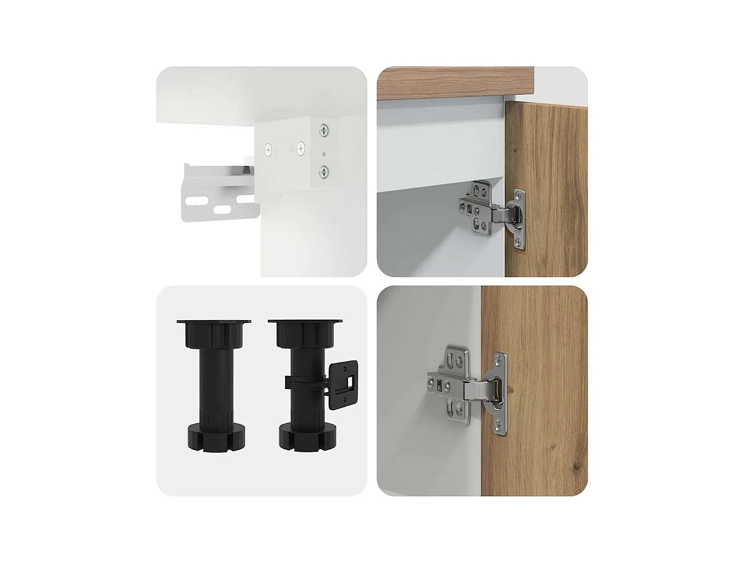 Ensemble de 11 meubles de cuisine "Lyon" en chêne artisanal