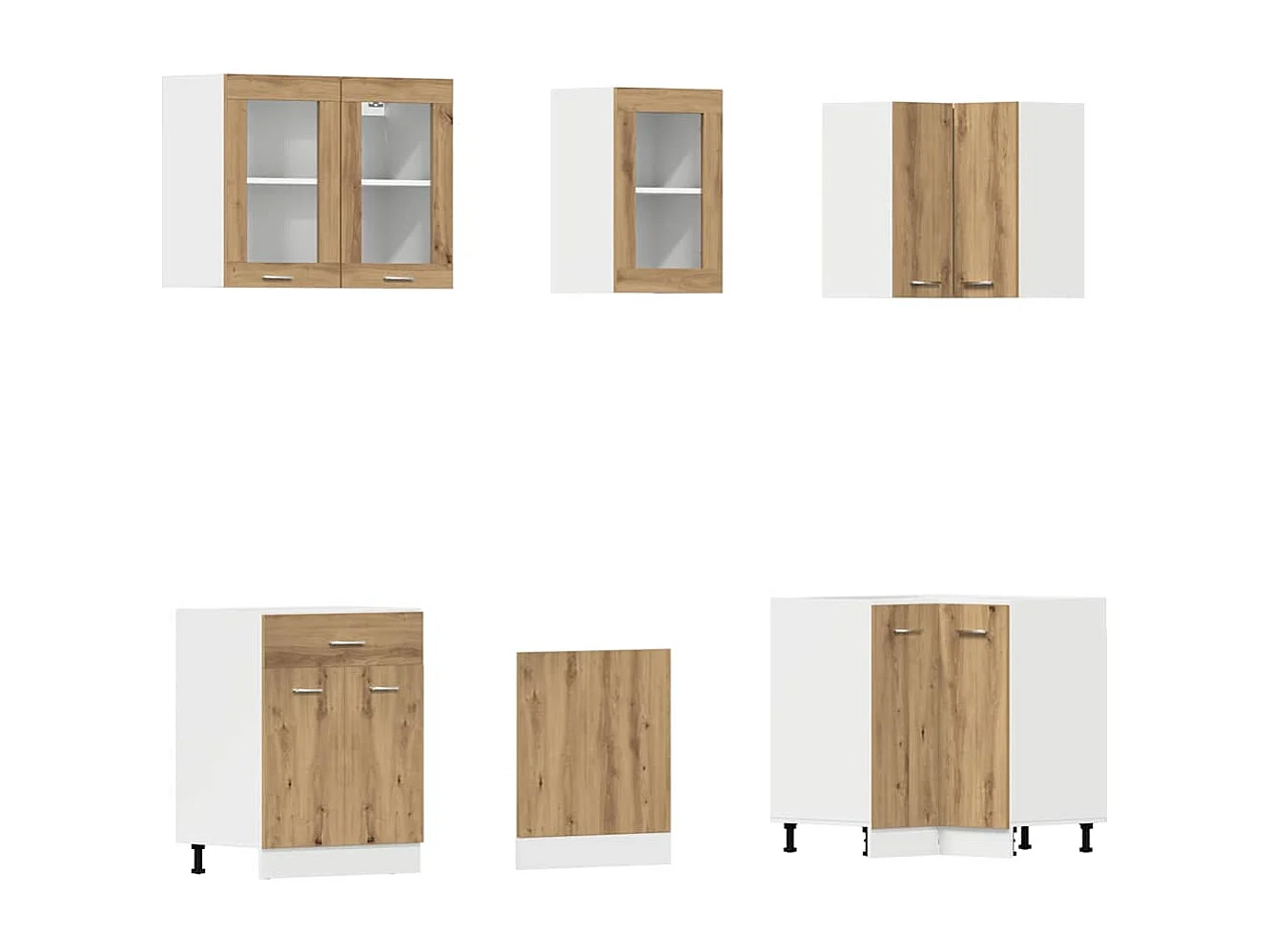 11 pcs armário cozinha conj. deriv. madeira Lyon carvalho artisiano