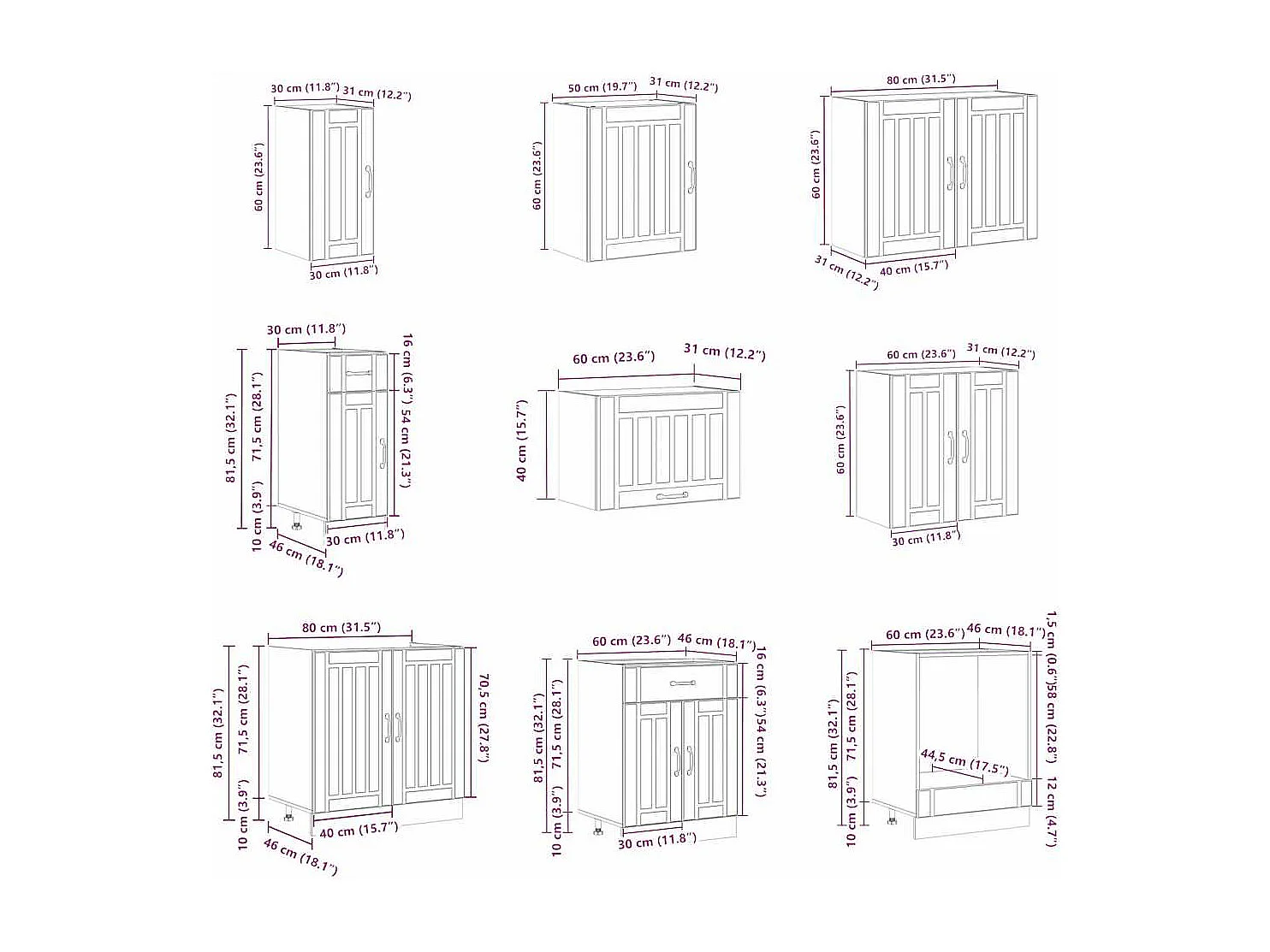 Ensemble d'armoires de cuisine 14 pcs Lucca bois d'ingénierie