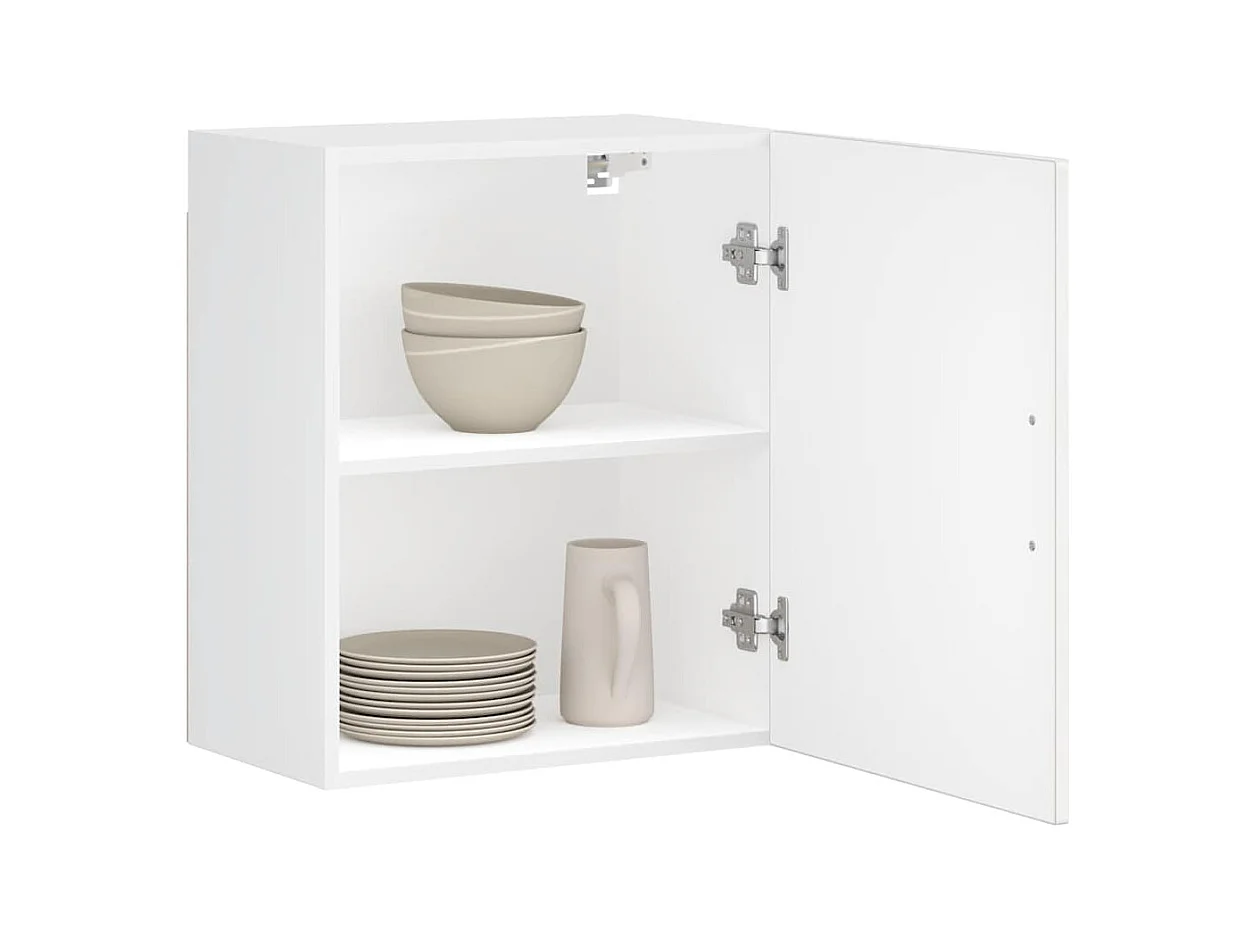 Keukenwandkasten 2 st Porto bewerkt hout hoogglans wit
