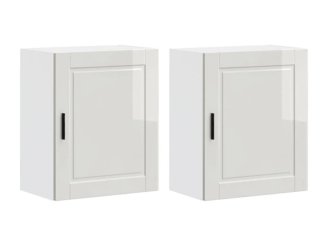 Pensili da Cucina 2 pz Porto Bianco Lucido in Legno Multistrato