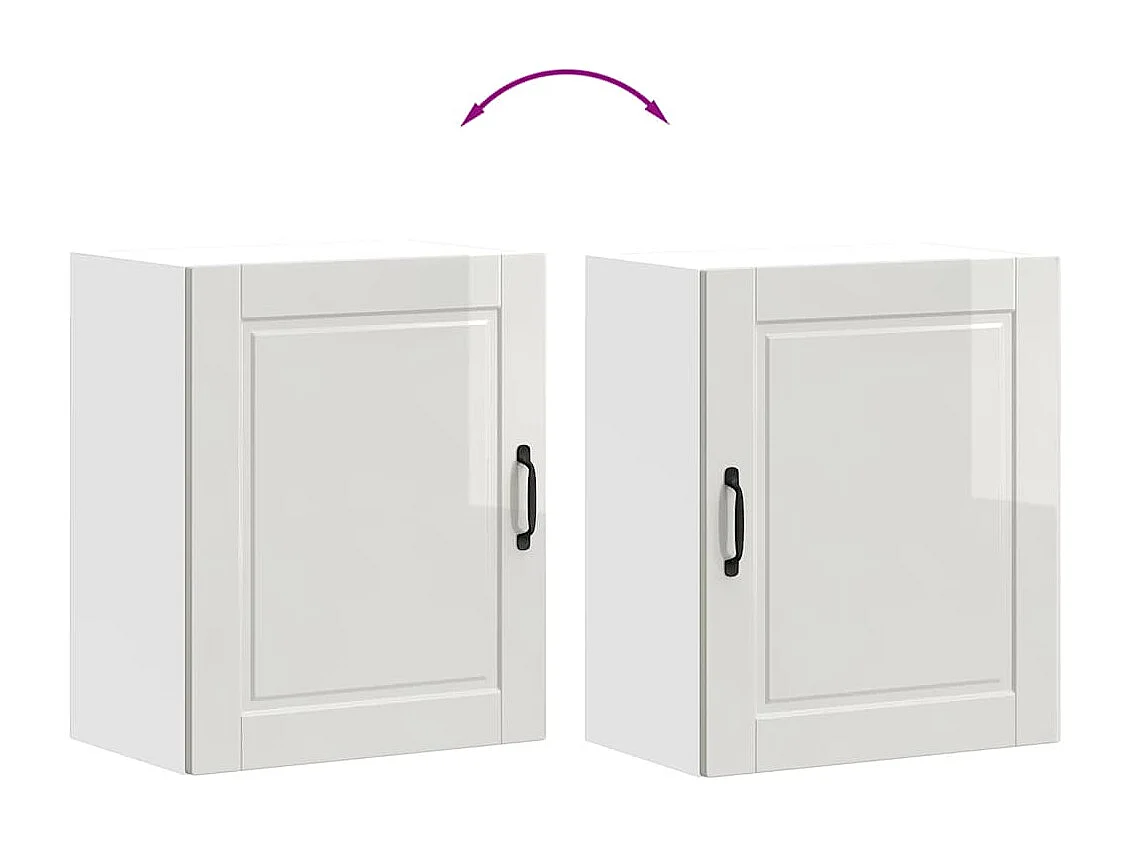 Pensili da Cucina 2 pz Porto Bianco Lucido in Legno Multistrato