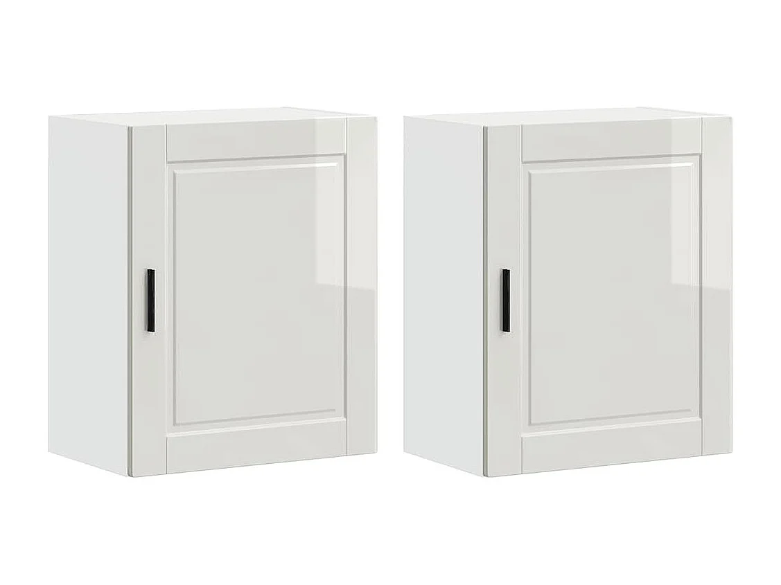 Pensili da Cucina 2 pz Porto Bianco Lucido in Legno Multistrato