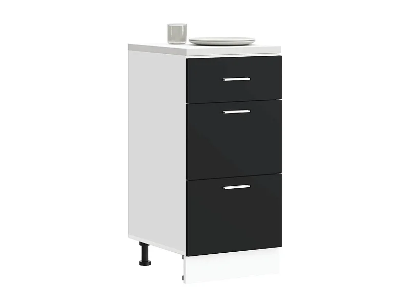 Armário inferior “Lyon” 40x46x81,5 cm madeira trabalhada preto