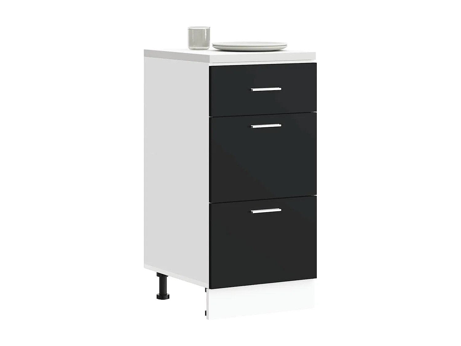 Meuble bas "Lyon" Noir 40 x 46 x 81,5 cm Bois d'ingénierie