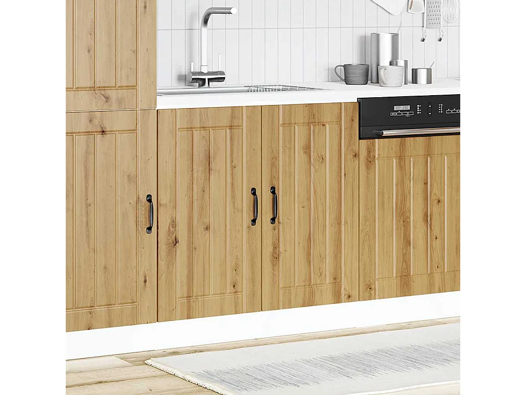 Mobile Base Lavello Lucca Rovere Artigianale Legno Multistrato