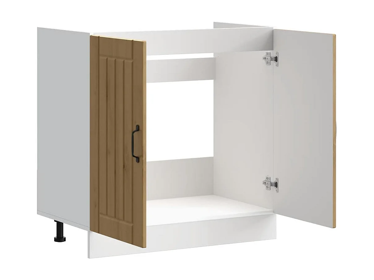 Mobile Base Lavello Lucca Rovere Artigianale Legno Multistrato