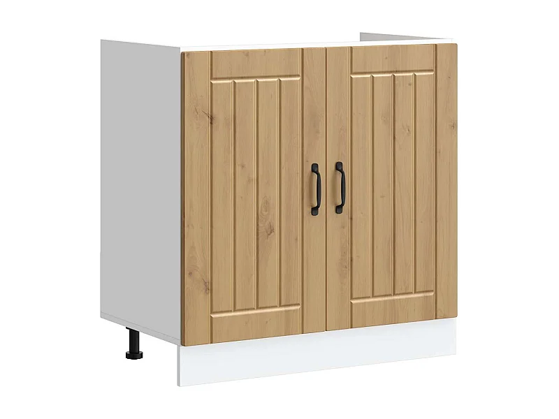 Mobile Base Lavello Lucca Rovere Artigianale Legno Multistrato