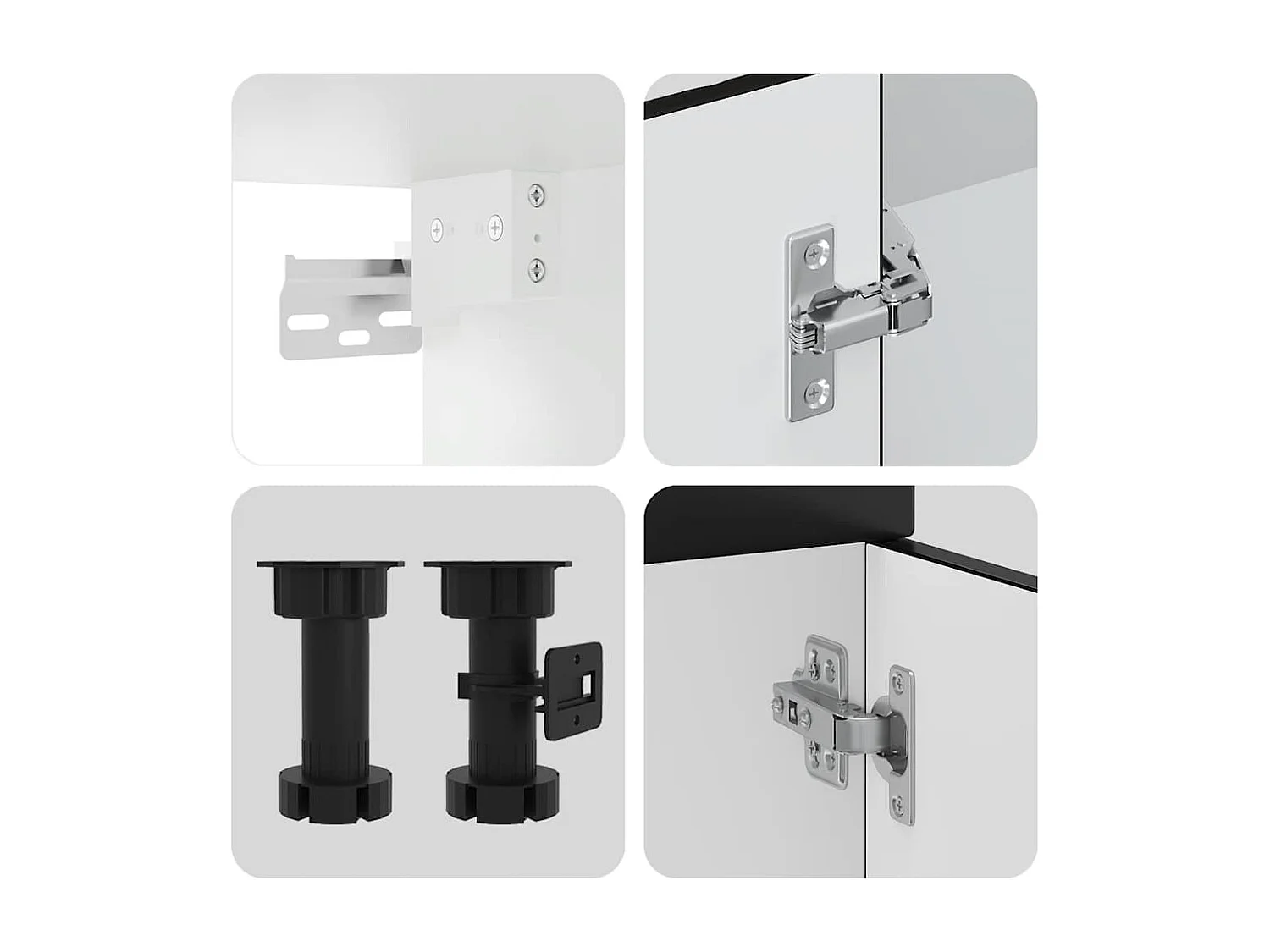 4 peças armário de cozinha conjunto Kalmar preto