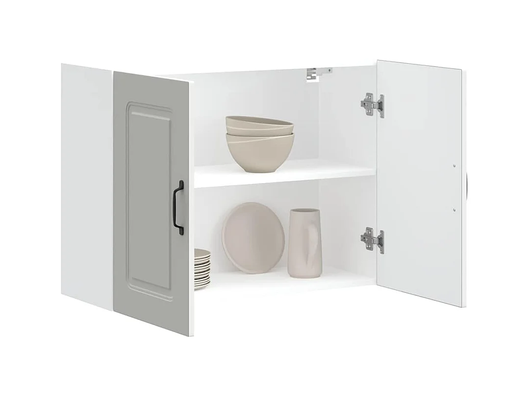 Armoire murale de cuisine Kalmar blanc bois d'ingénierie