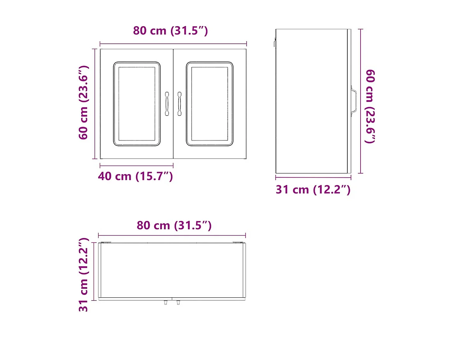 Armoire murale de cuisine Kalmar blanc bois d'ingénierie
