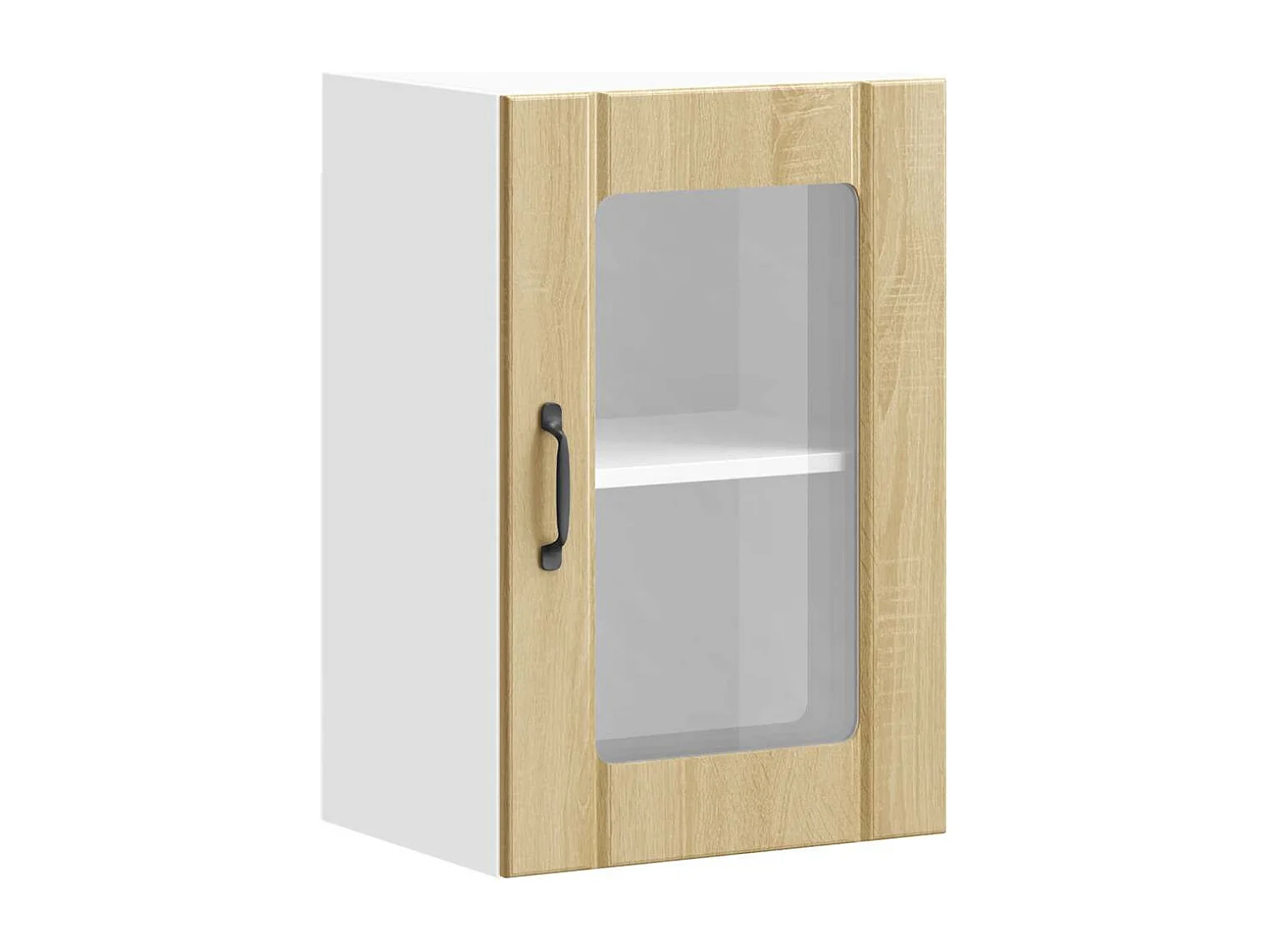 Armoire murale de cuisine et porte en verre Lucca chêne sonoma