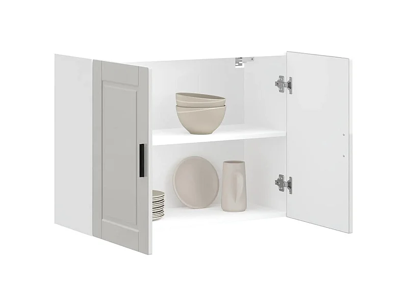 Keukenwandkast Porto bewerkt hout hoogglans wit