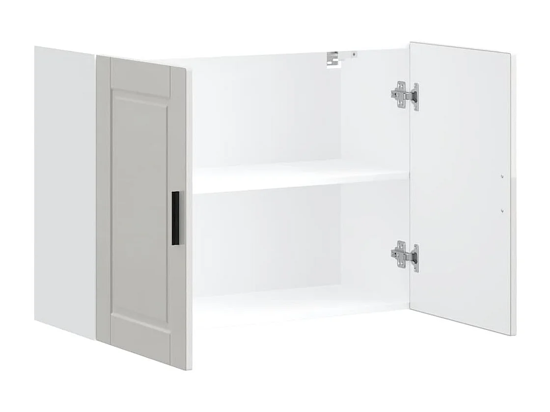 Armoire murale de cuisine Porto blanc brillant bois ingénierie