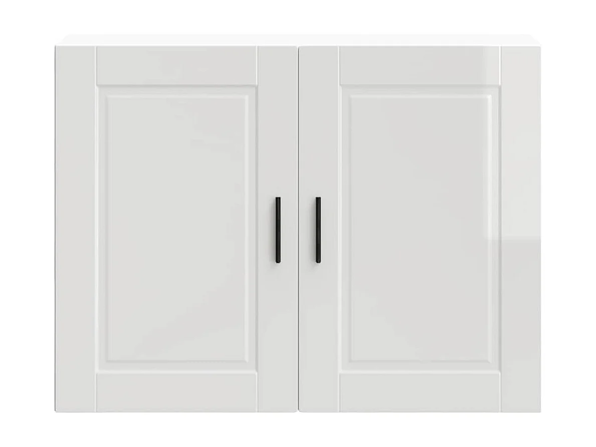 Armoire murale de cuisine Porto blanc brillant bois ingénierie