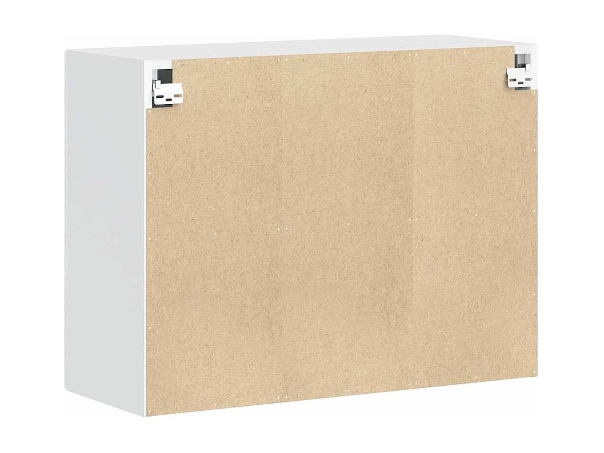 Armoire murale de cuisine Porto blanc brillant bois ingénierie