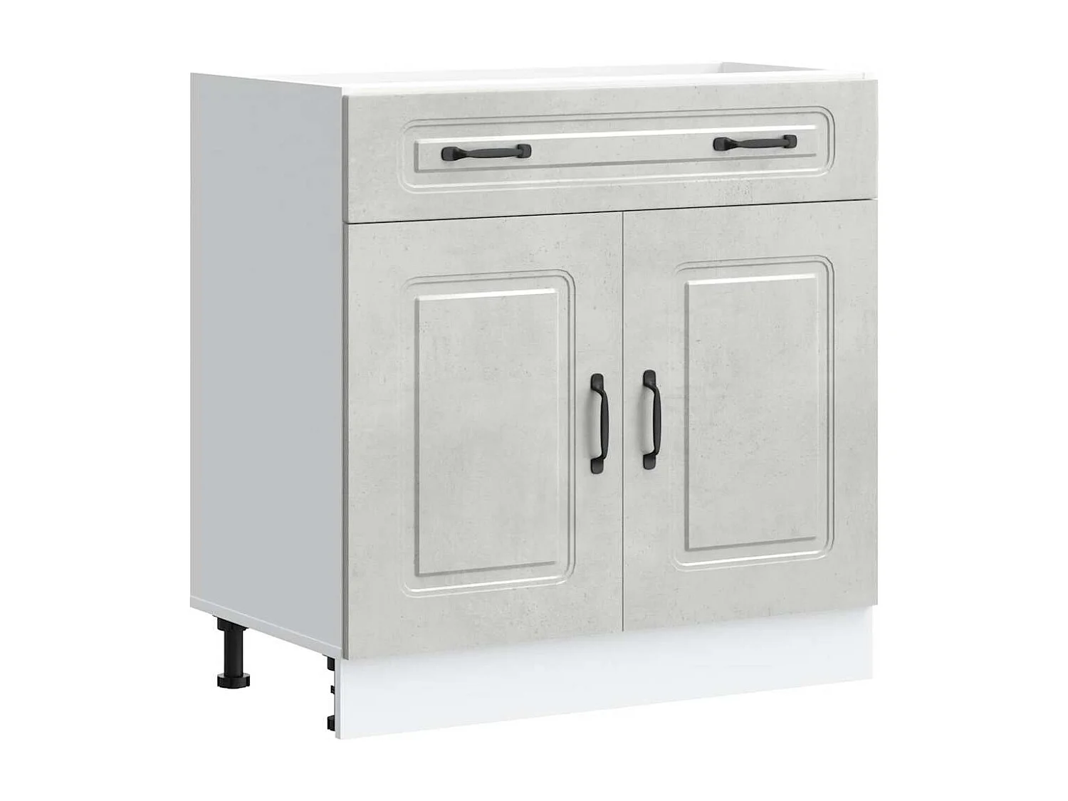 Armoire de cuisine Kalmar gris béton bois d'ingénierie