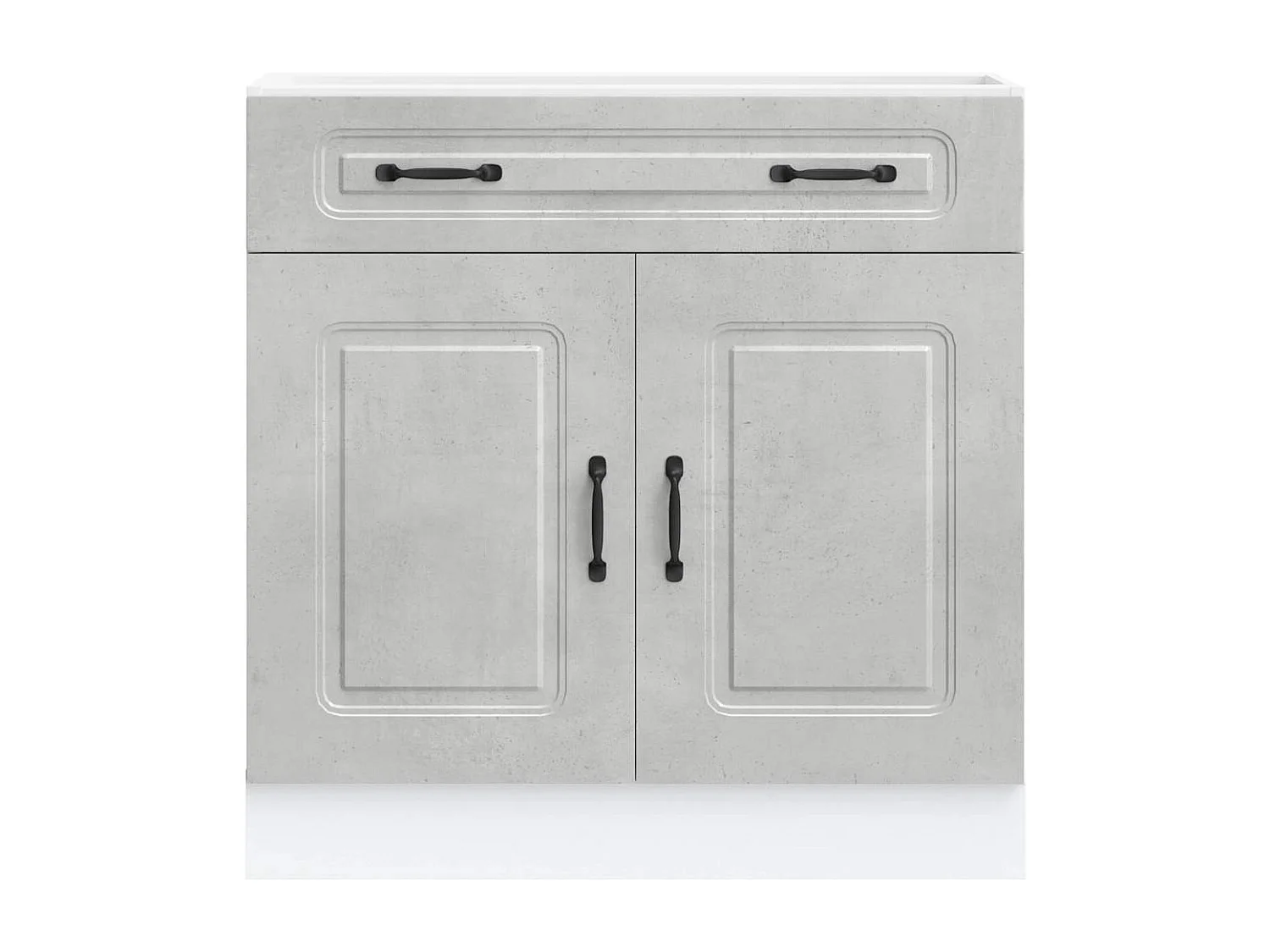 Armoire de cuisine Kalmar gris béton bois d'ingénierie