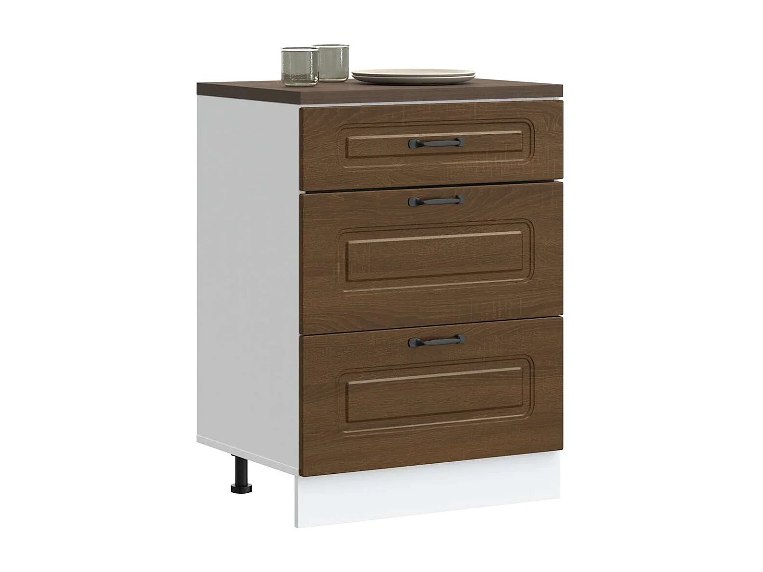 Armoire de cuisine Kalmar chêne marron bois d'ingénierie