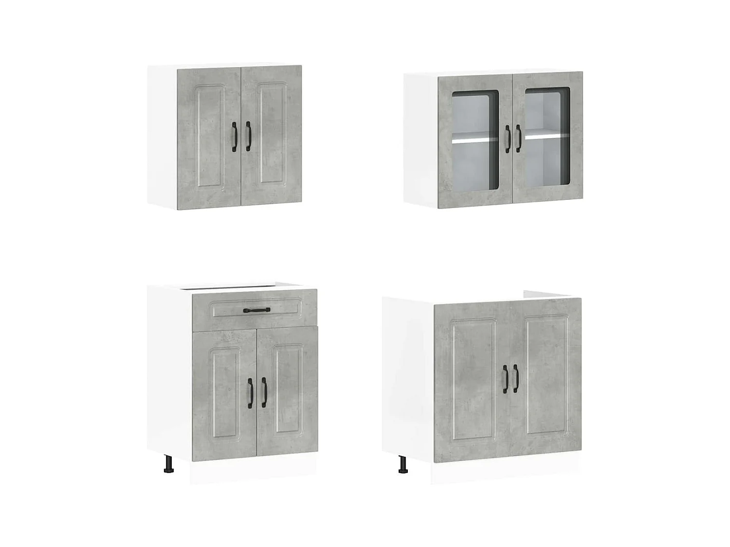 Ensemble d'armoires de cuisine 4 pcs Kalmar bois d'ingénierie