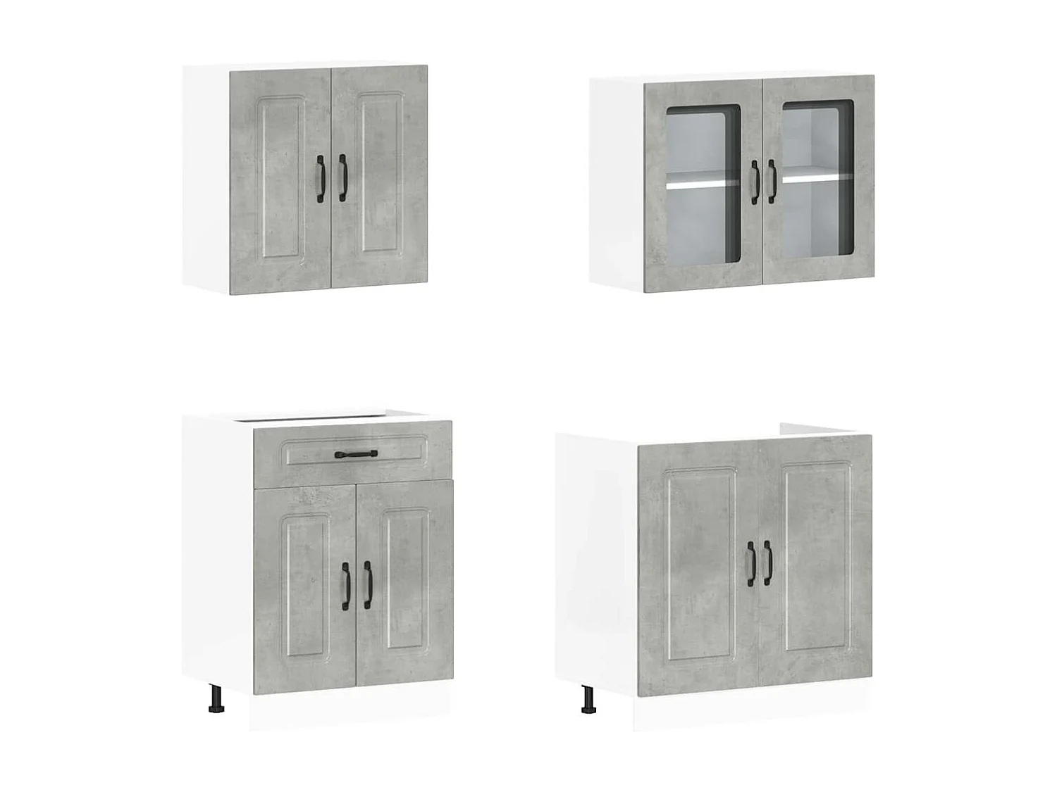 Ensemble d'armoires de cuisine 4 pcs Kalmar bois d'ingénierie