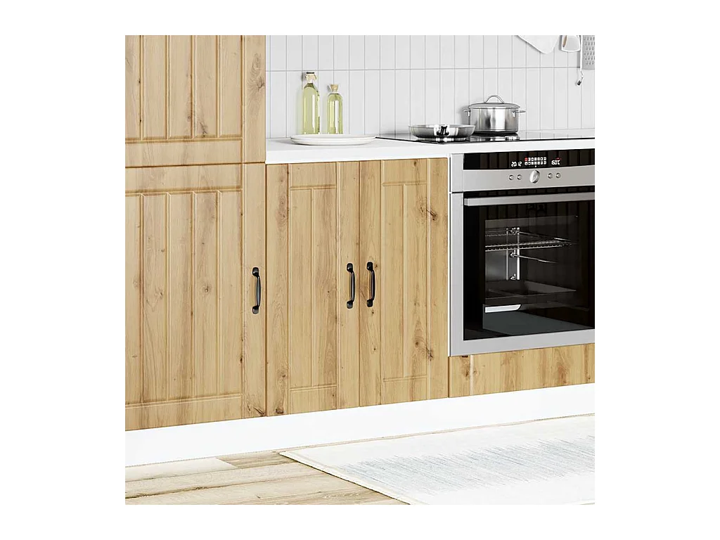 Mueble bajo para fregadero Lucca madera artesanal de roble