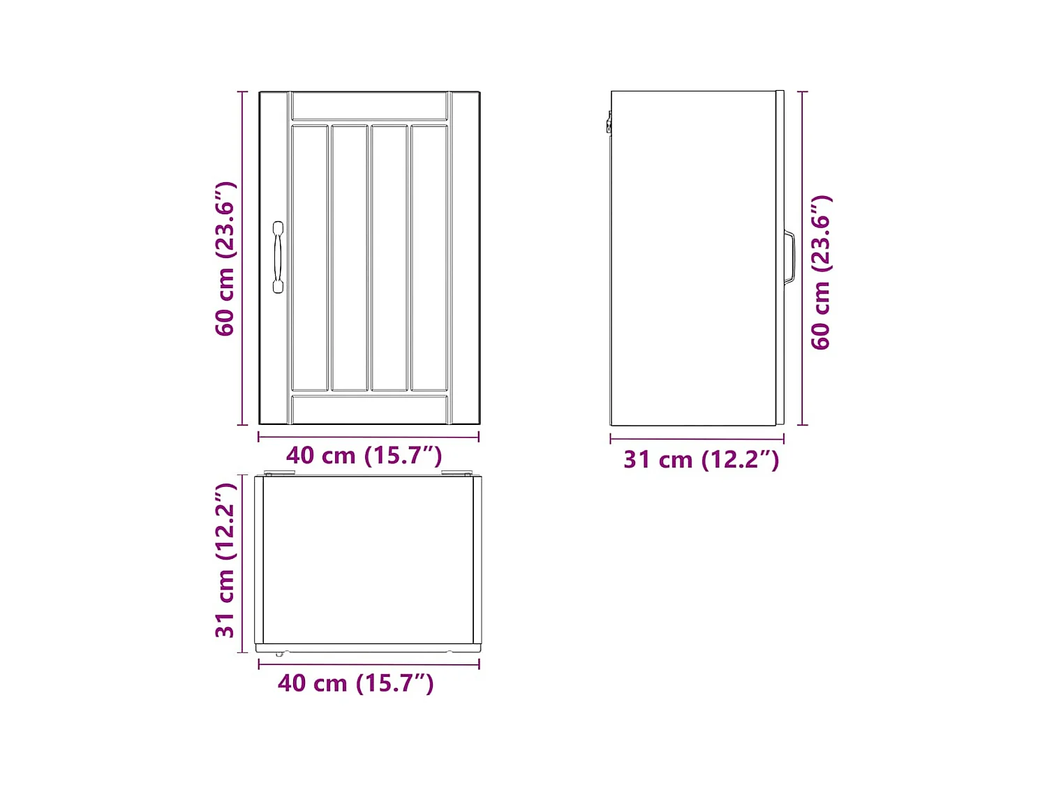 Pensile da Cucina Lucca Grigio Cemento in Legno Multistrato