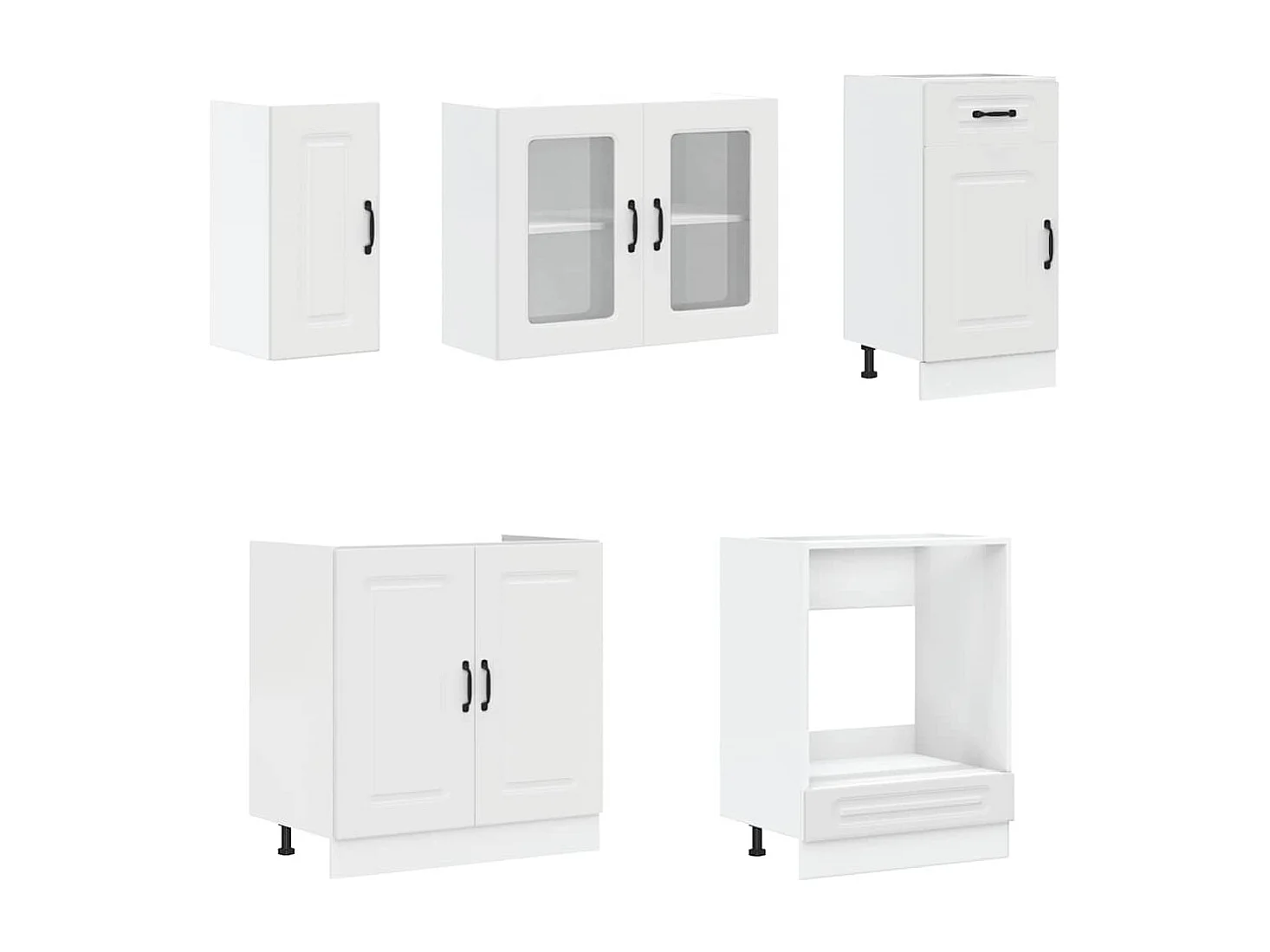 8-delige Keukenkastenset Kalmar bewerkt hout wit