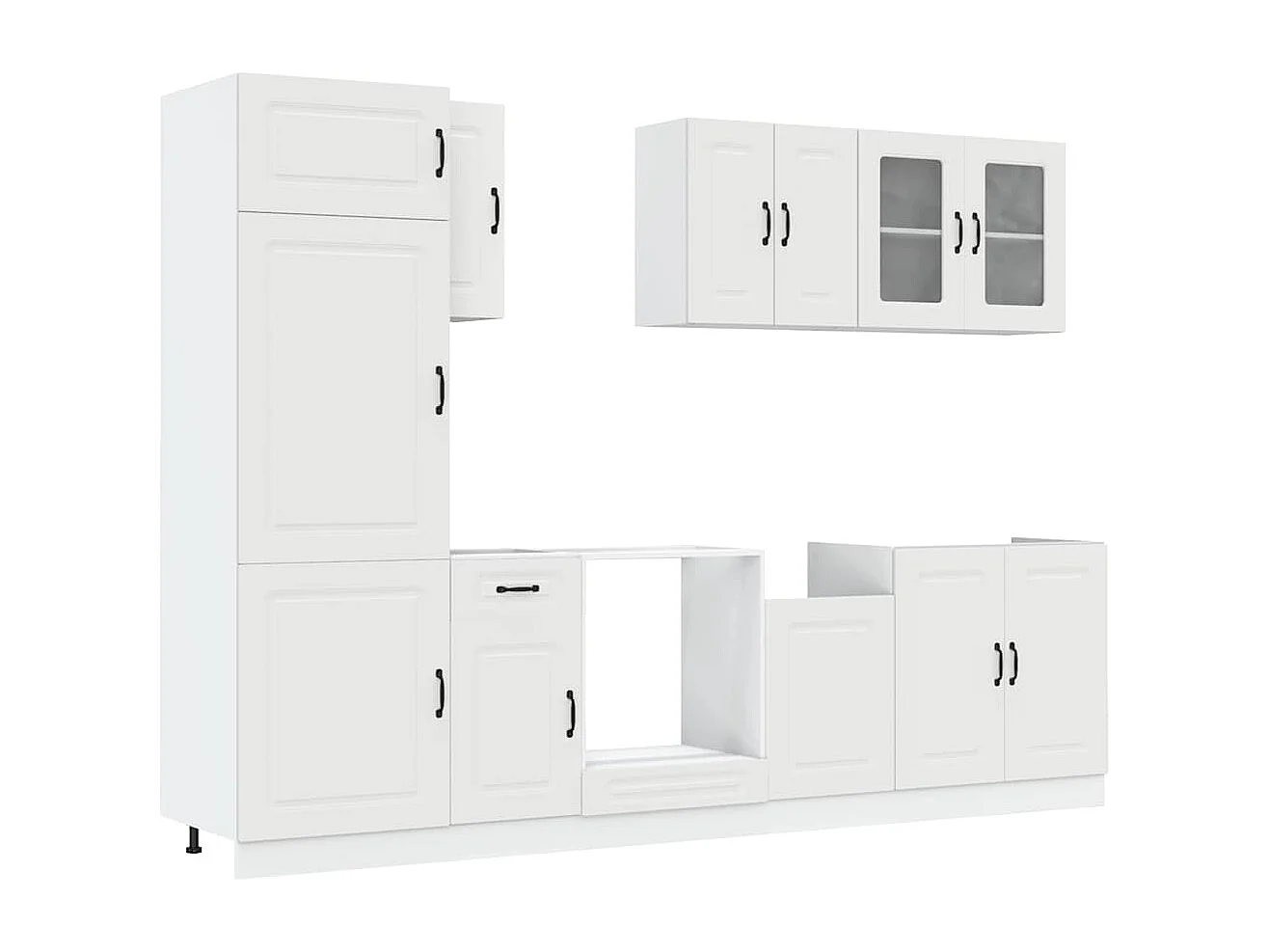 Ensemble d'armoires cuisine 8pcs Kalmar blanc bois d'ingénierie