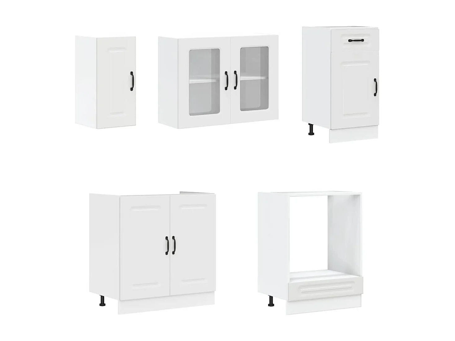 Ensemble d'armoires cuisine 8pcs Kalmar blanc bois d'ingénierie
