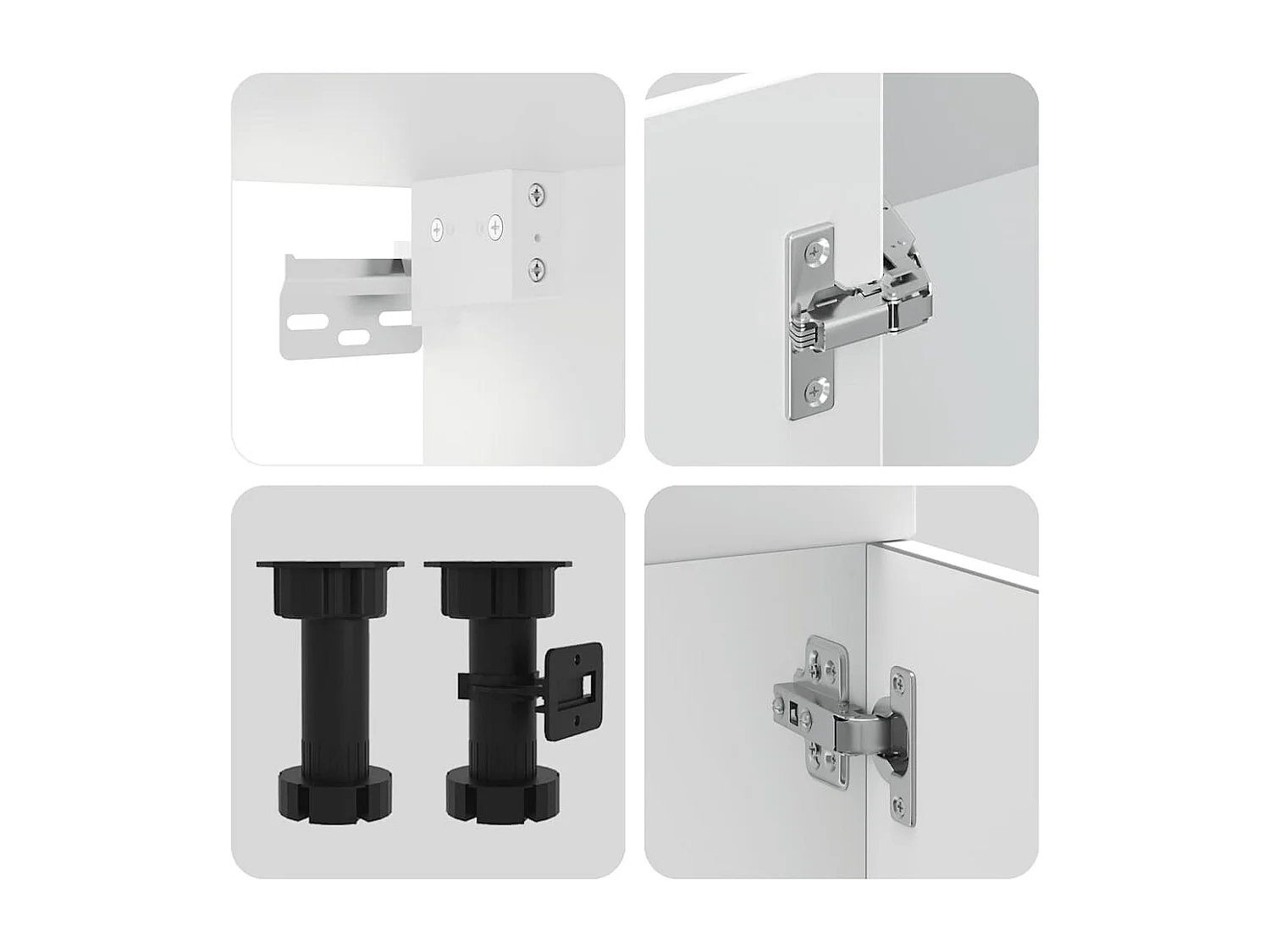 Ensemble d'armoires cuisine 8pcs Kalmar blanc bois d'ingénierie