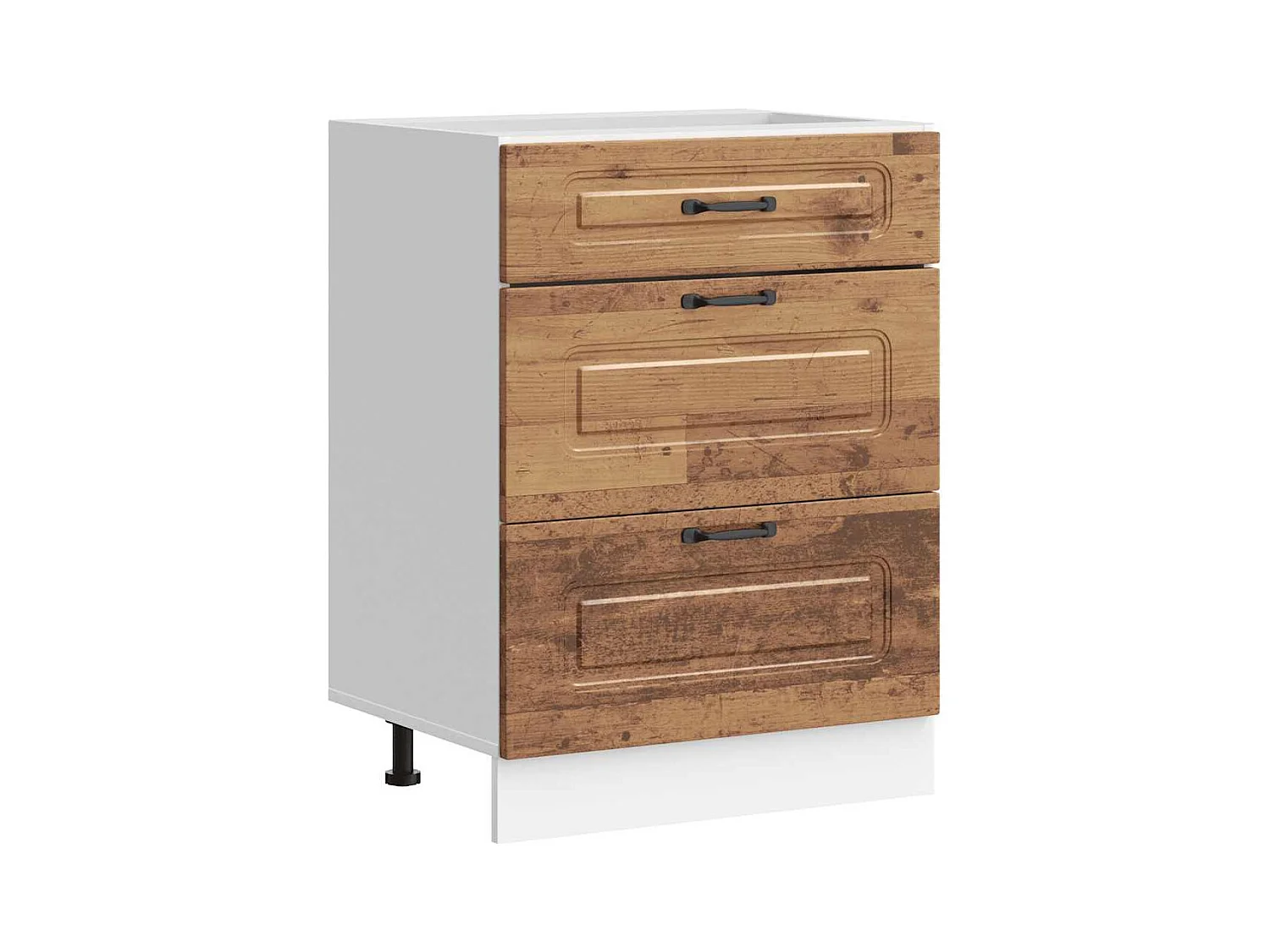 Armoire de cuisine Kalmar vieux bois bois d'ingénierie