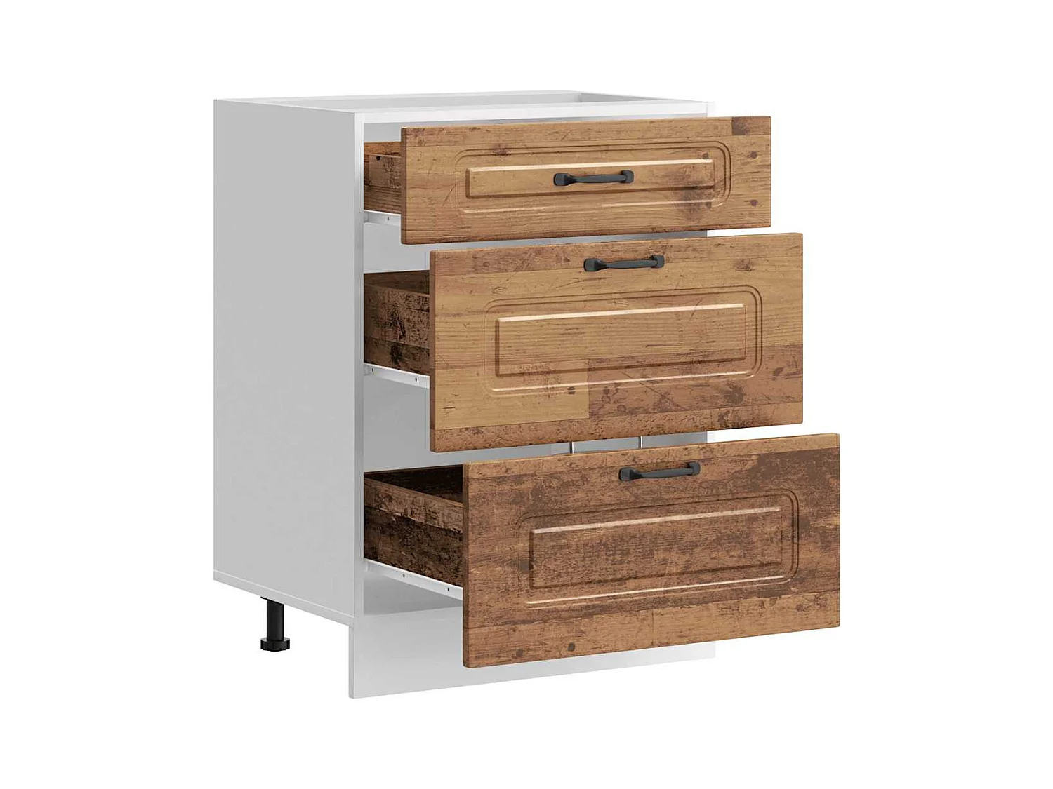 Armoire de cuisine Kalmar vieux bois bois d'ingénierie