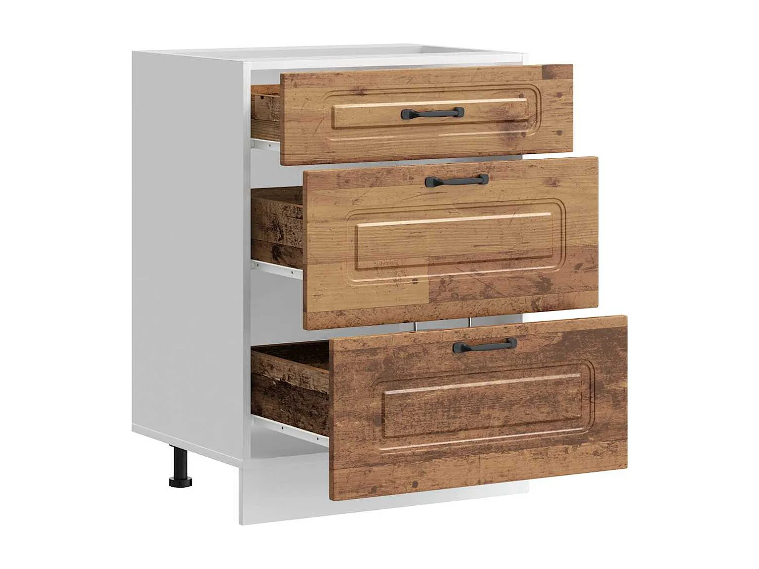 Armoire de cuisine Kalmar vieux bois bois d'ingénierie