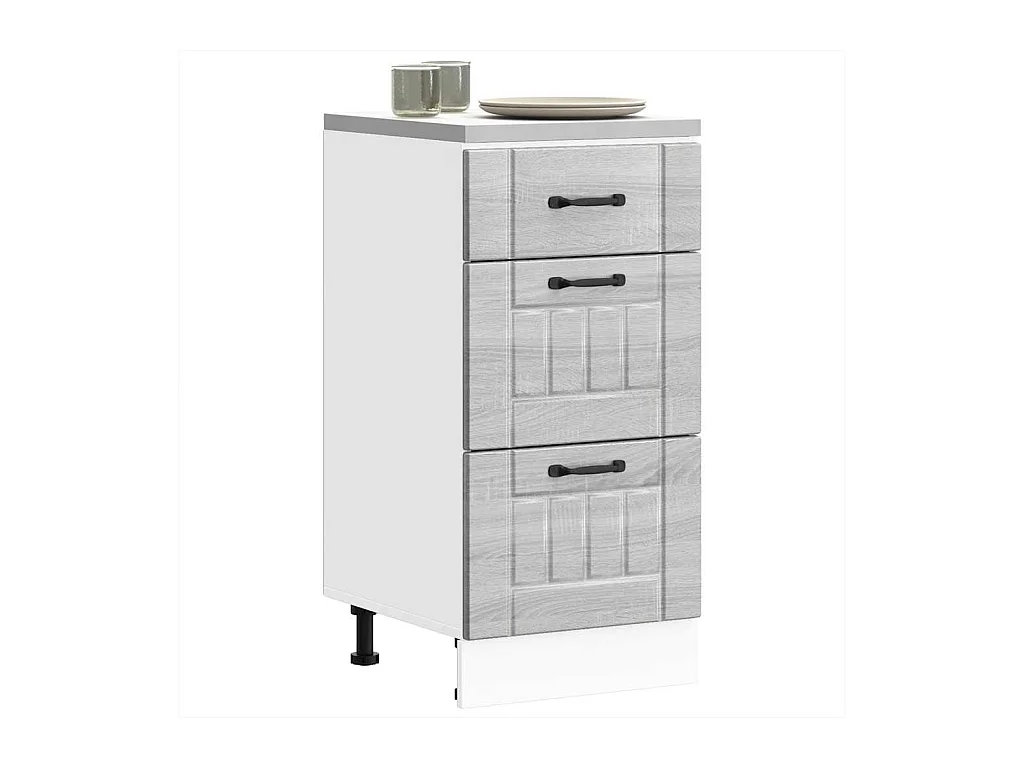 Armoire de cuisine Lucca sonoma gris bois ingénierie