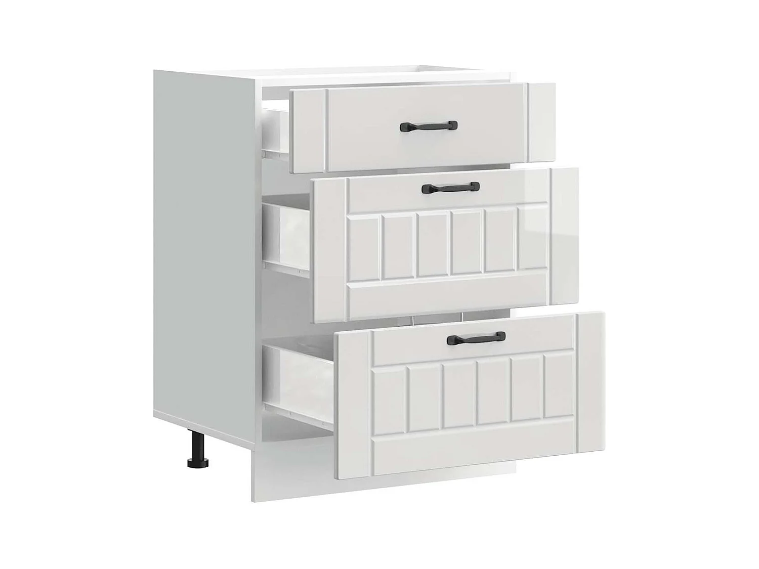 Keuken onderkast Lucca bewerkt hout hoogglans wit