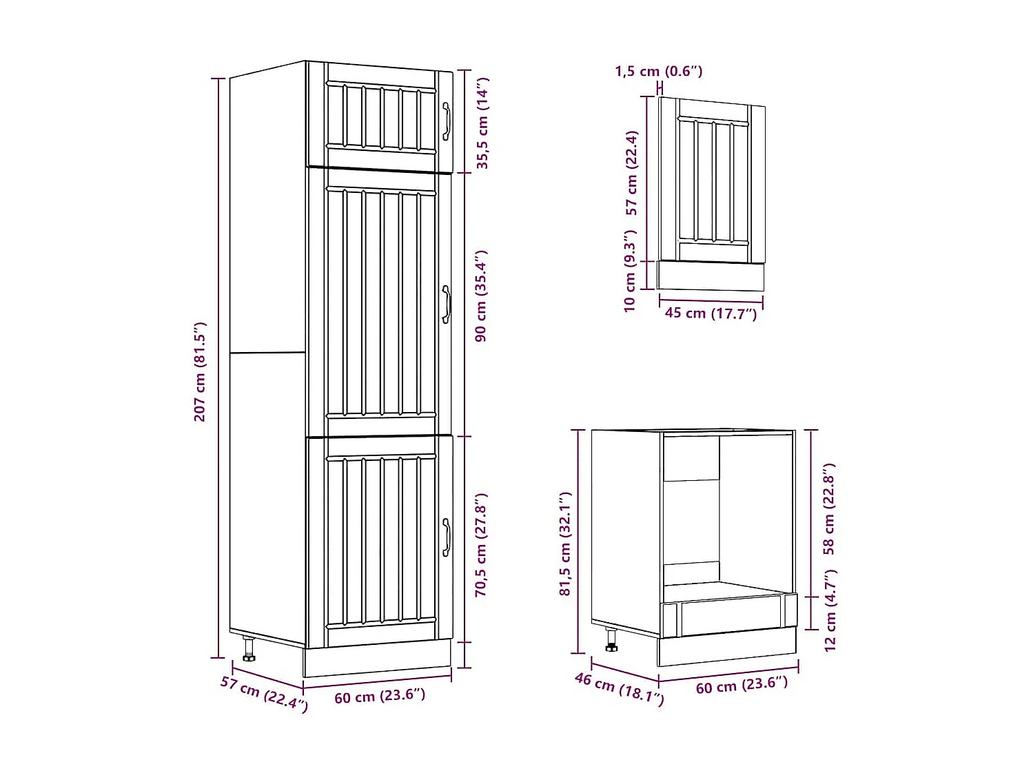 Ensemble d'armoires de cuisine 7 pcs Lucca bois d'ingénierie