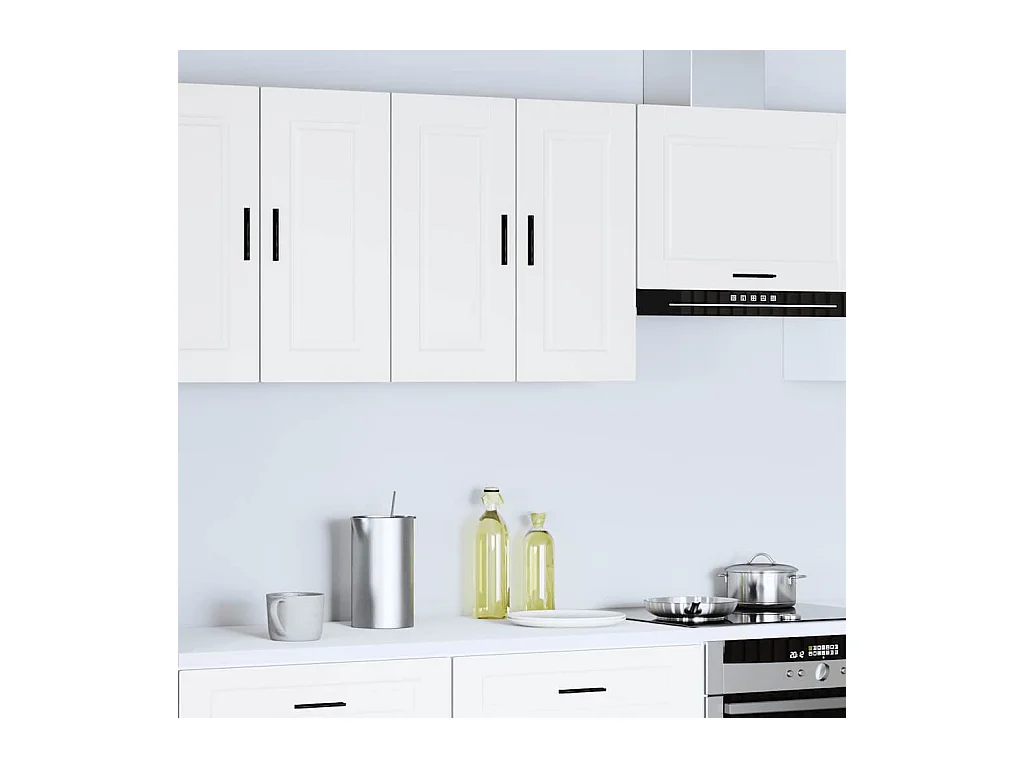 Armoire murale de cuisine Porto blanc bois d'ingénierie