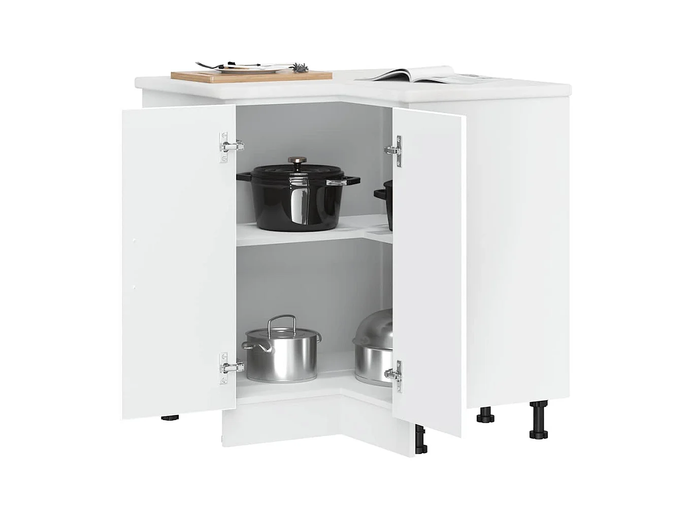 Küchen-Eckunterschrank Lucca Weiß Holzwerkstoff