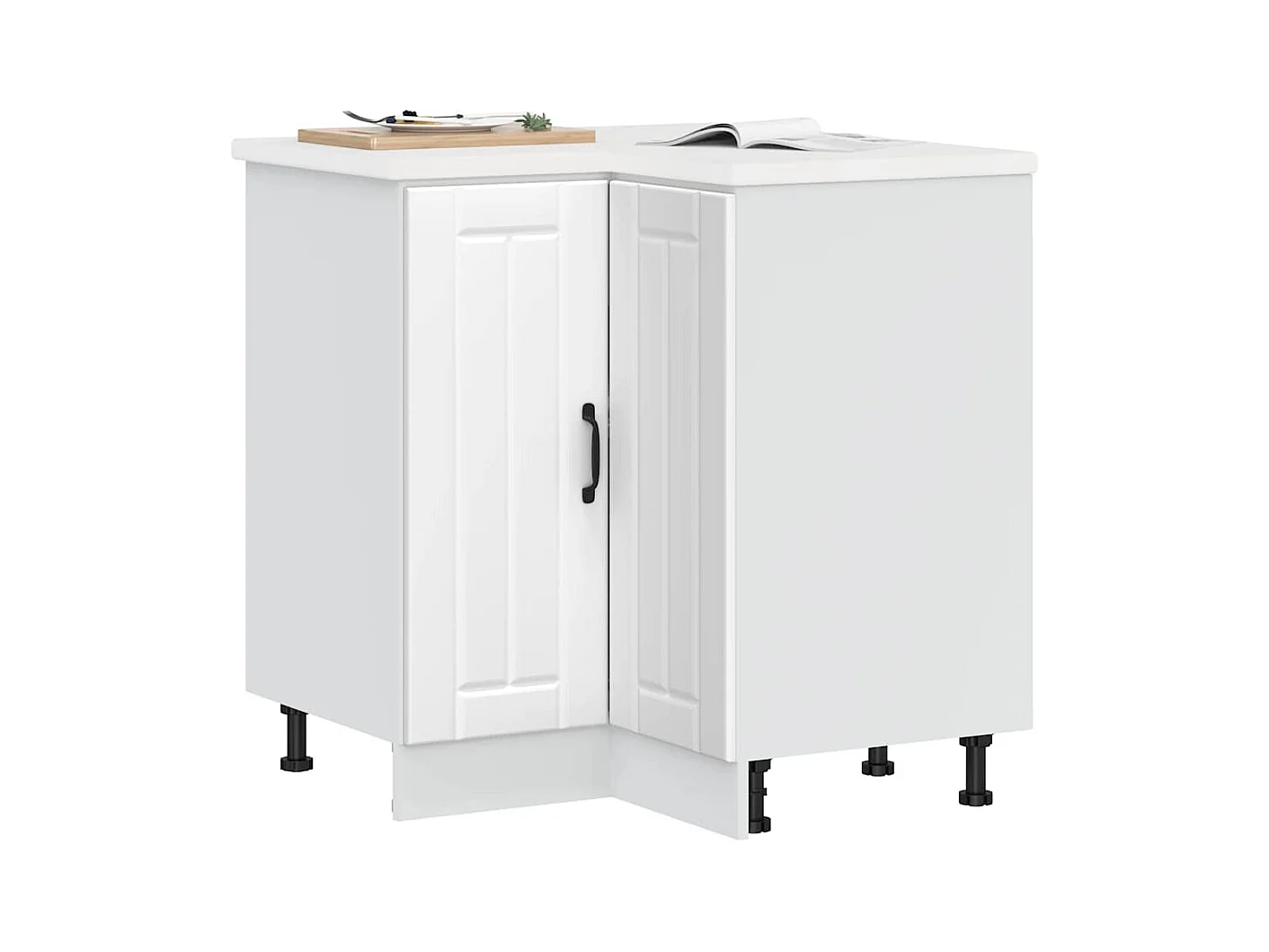 Armoire d'angle de cuisine Lucca blanc bois d'ingénierie