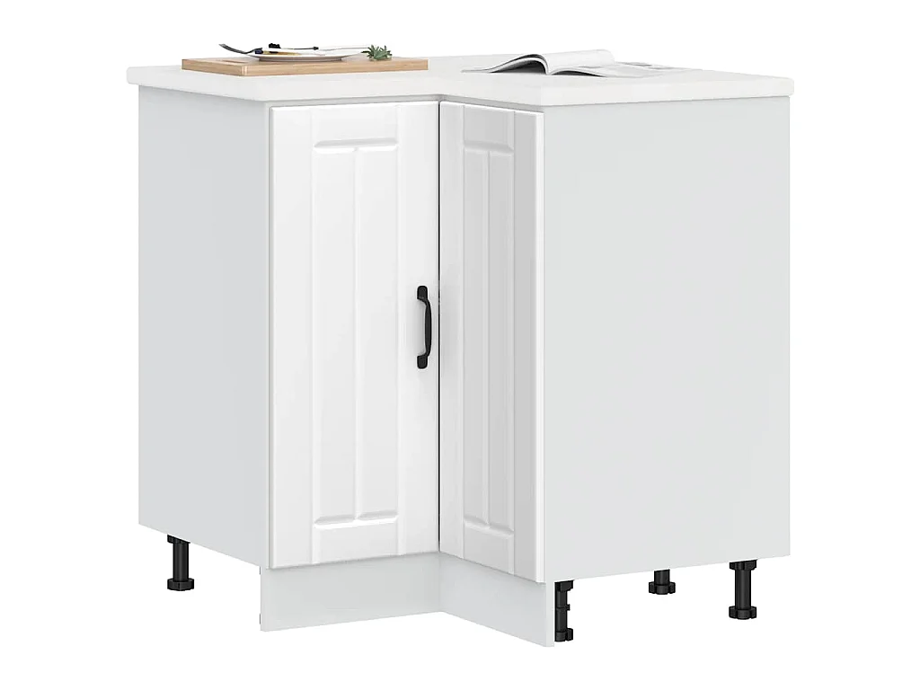 Armoire d'angle de cuisine Lucca blanc bois d'ingénierie