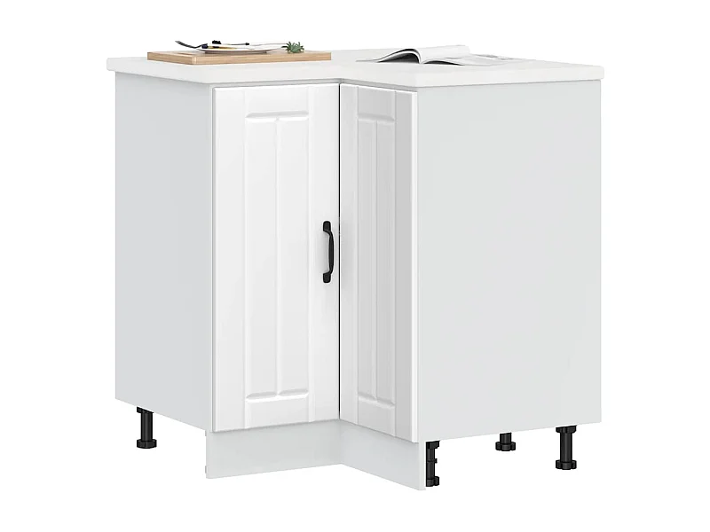 Keuken hoekonderkast Lucca bewerkt hout wit