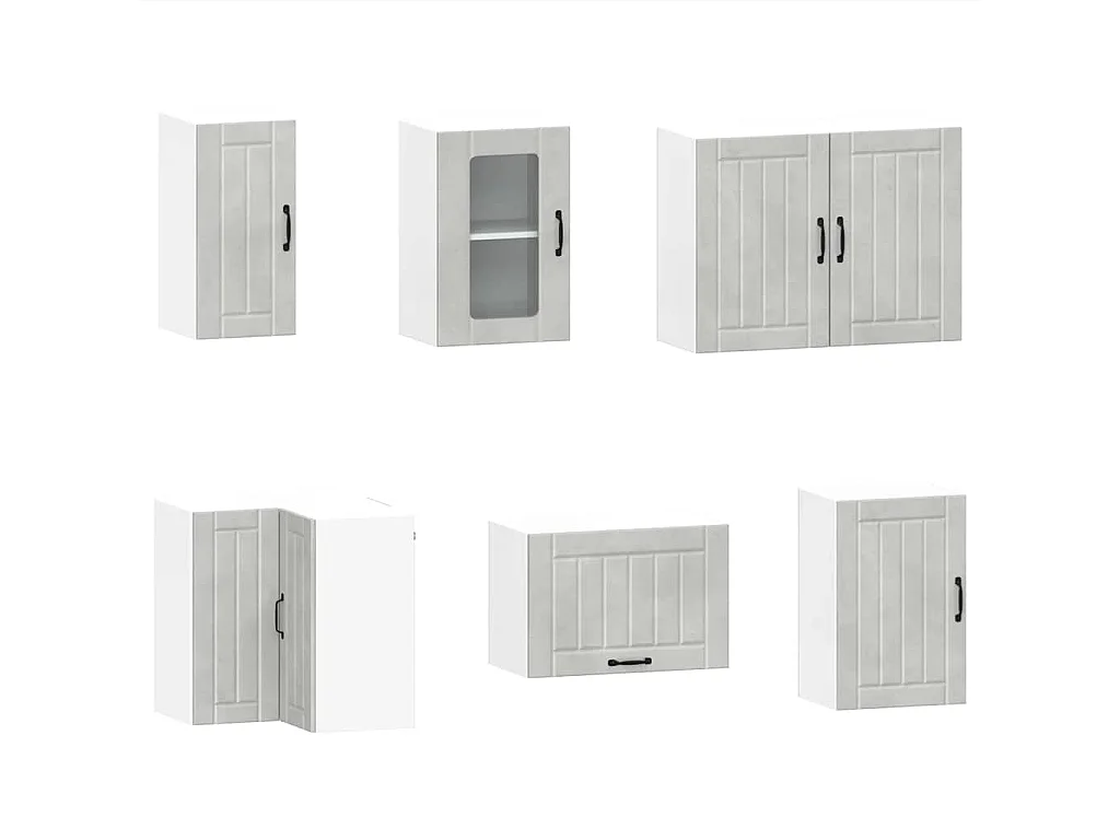 Mueble cocina Lucca gris hormigón 11 pzas madera contrachapada