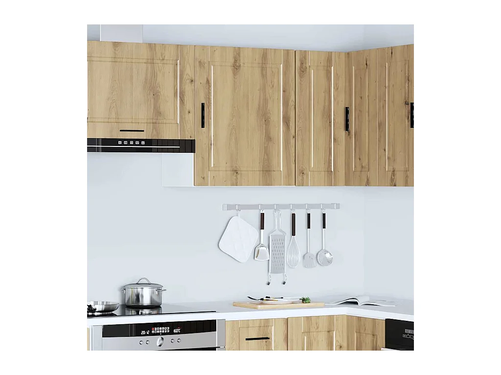 Keukenwandkast Porto bewerkt hout artisanaal eikenkleur